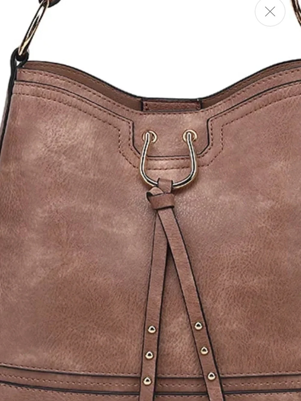 Mauve Triple-Compartment Convertible Hobo Bag